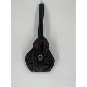Atelier V Cuir‎ Black Leather Boho Zipper Buckle Bag *Some wear and markings*